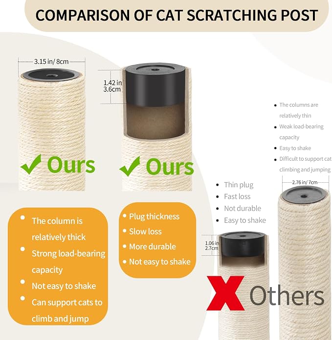 59" Big Modern Cat Tree Tower, Cat Tower Sisal-Covered Scratching Posts - Image 8