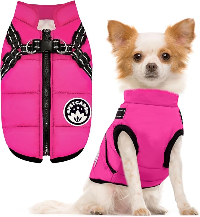 PETCARE Winter Dog Coat with Harness Built in Waterproof Dog Jackets Warm Pet by PETCARE