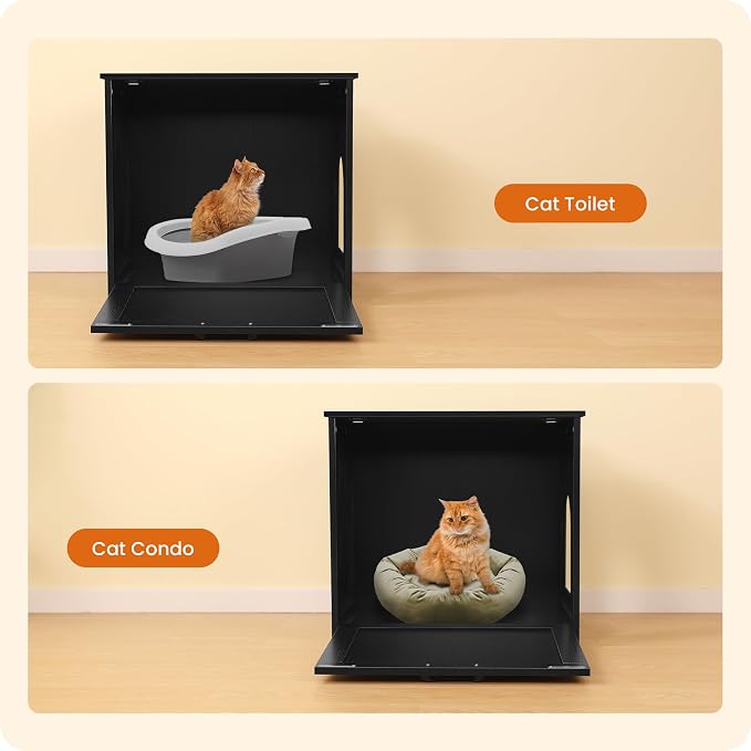 Dwanton Cat Litter Box Furniture Hidden, Cat Litter Box Enclosure, Reversible - Image 7