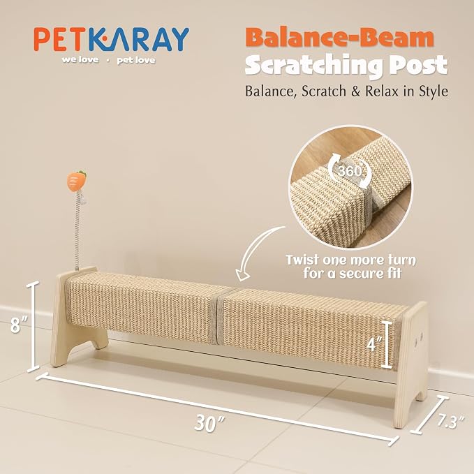 PETKARAY Horizontal Scratching Post, Large Cat Scratcher - Image 6