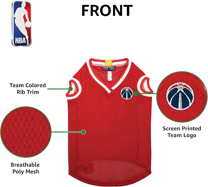 Pets First NBA WASHINGTON WIZARDS DOG Jersey, Medium - Image 5