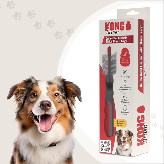 KONG Double-Sided Flexible Slicker Brush – De-Shedding & Detangling Tool - Image 9