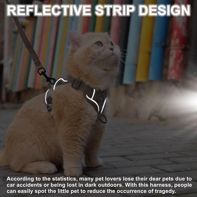 Cat Harness and Leash Set, Upgraded Escape Proof Adjustable Kitten Vest - Image 5