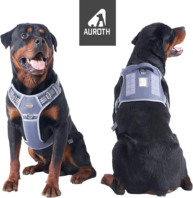 Auroth Tactical Dog Harness for Large Dogs No Pull Adjustable Pet Harness - Image 2