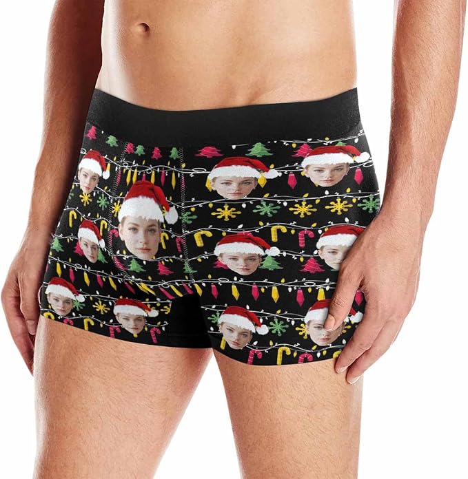 M YESCUSTOM Custom Faces Funny Short Briefs Gift - Image 4