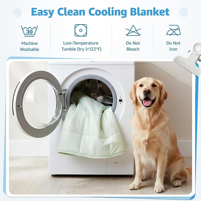PICK FOR LIFE Cooling Blanket for Dogs, 0.4 Q-MAX Pets Cooling Comforter Throw - Image 7