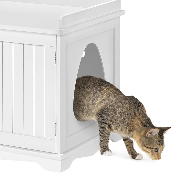 Yaheetech Cat Litter Box Enclosure, Hidden Litter Furniture, Cat Washroom - Image 8