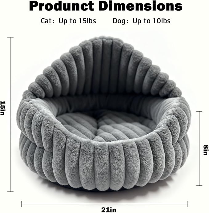 Hooded Cat Beds for Indoor Cats，Cozy Dog Cave Bed, Cozy Nook Dog Bed for Small - Image 3