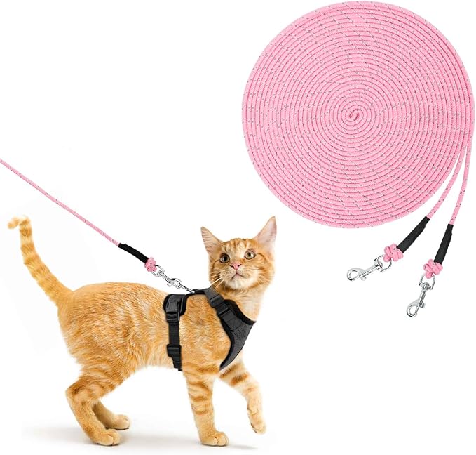 Rypet Reflective Cat Long Leash - 50 FT Escape Proof Walking Leads Yard Long by RYPET