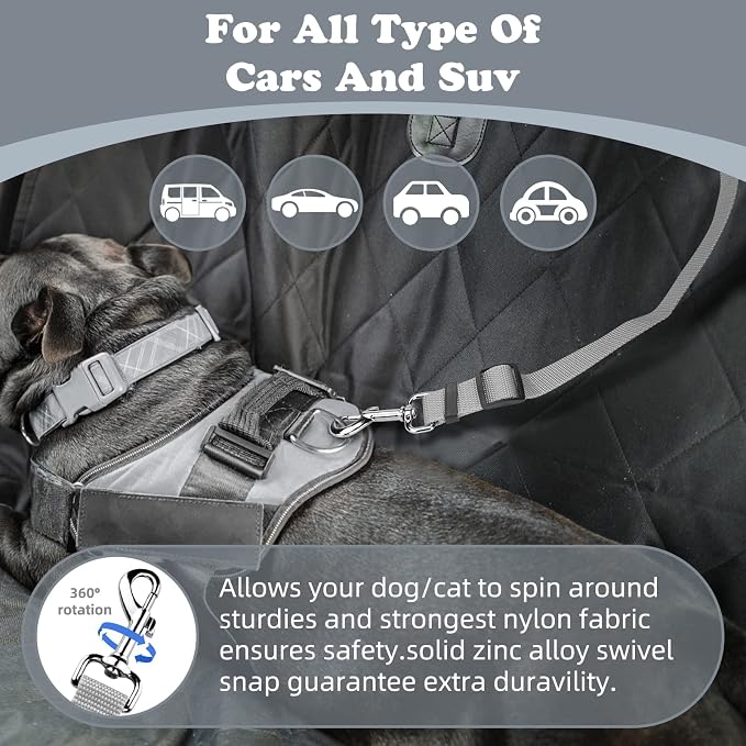 BWOGUE 2 Packs Dog Cat Safety Seat Belt Strap Car Headrest Restraint Adjustable - Image 5
