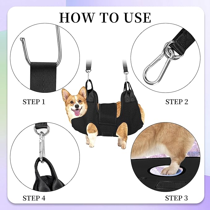 PatiencET Dog Grooming Hammock for Small Dogs Pet Hammock for Nail Trimming Dog - Image 4
