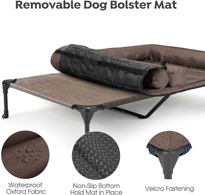 Veehoo Cooling Raised Dog Bed + Removable Double Dog Bed Cushion - Image 4