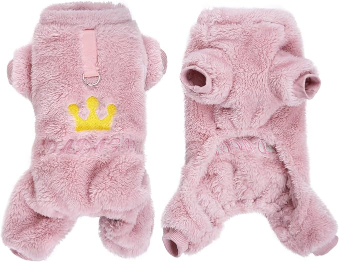 Plush Dog Pajamas Cute Warm Puppy Crown Pajamas Warm Kitten Winter Jumpsuit by Pistha
