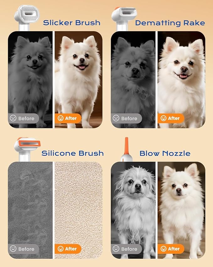 Vacuum Dog Brush for Shedding, 4-in-1 Self Cleaning Slicker Brush for Dogs& - Image 4