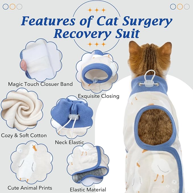 DENTRUN Cat Surgery Recovery Suit Female Male Soft Onesie, Kitten Surgical - Image 5