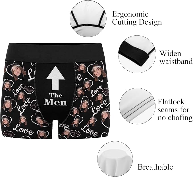 M YESCUSTOM Custom Faces Funny Short Briefs Gift - Image 5