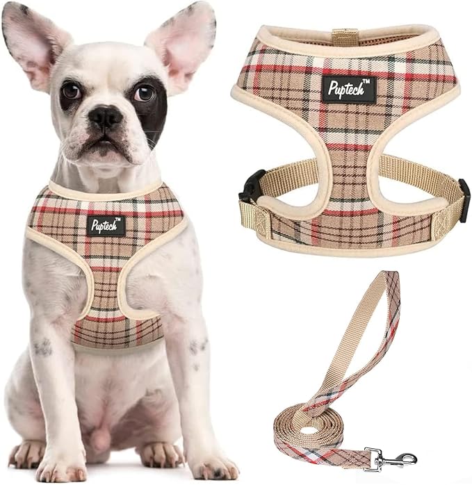 PUPTECK Soft Mesh Dog Harness and Leash Set Pet Puppy Cat Comfort Padded Vest by PUPTECK