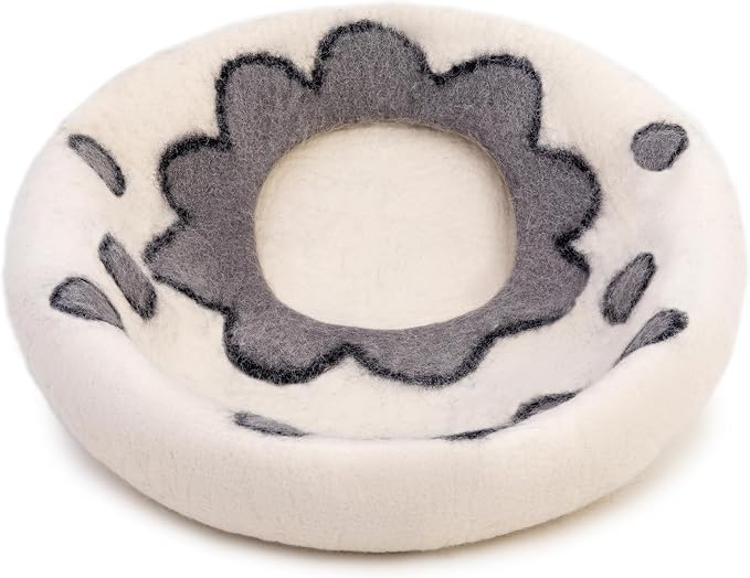 Woolygon Premium Felt Cat Cave Bed – Wool Kitty Beds Handcrafted Kitten Caves - Image 5