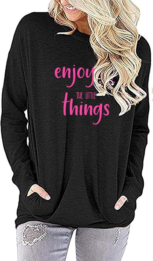 Akihoo Womens Casual Long Sleeve Tunic Tops Crew Neck Shirt Blouses - Image 3