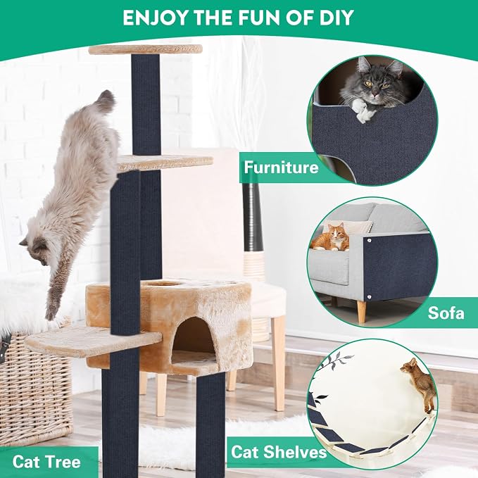 Cat Scratcher Mat, 78.7"x15.8" Cat Scratch Couch Furniture Protector, Trimmable - Image 5