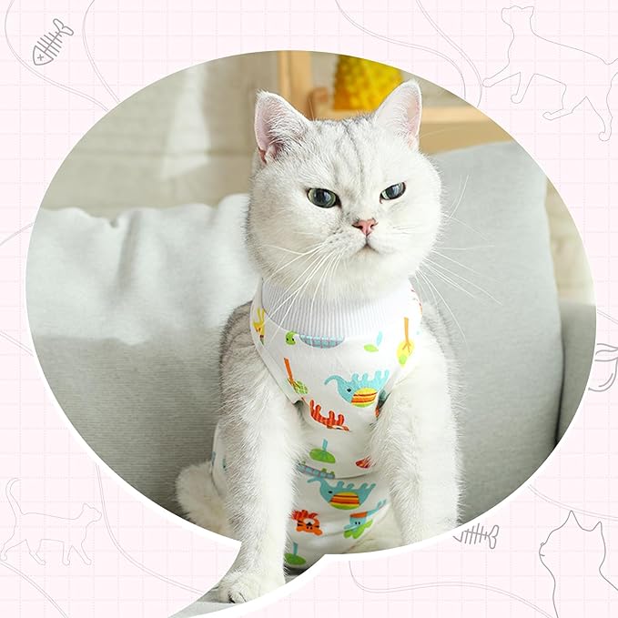 2 PCS Cat Recovery Suit for Spay Abdominal Wounds Cat Onesie for Cats After - Image 8