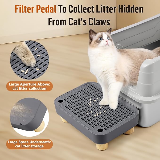 Cat Litter Box Step Ramp, Cat Litter Catcher Mat - Image 3
