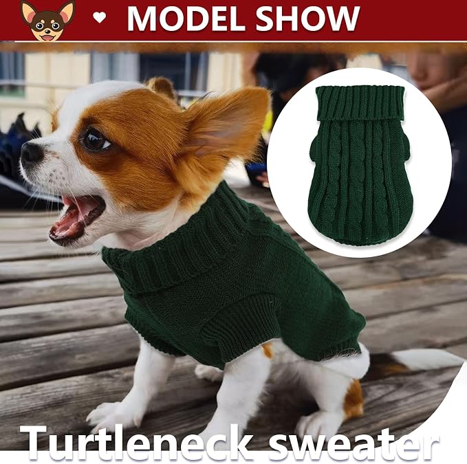 2 Pack Dog Sweaters for Small Dogs, Chihuahua Yorkie Sweater, Puppy Clothes - Image 2