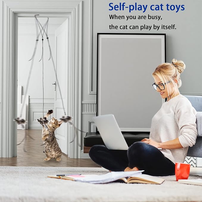 Cat Toys Indoor Hanging Door Retractable Flying Da Bird Cat Toy - Image 2