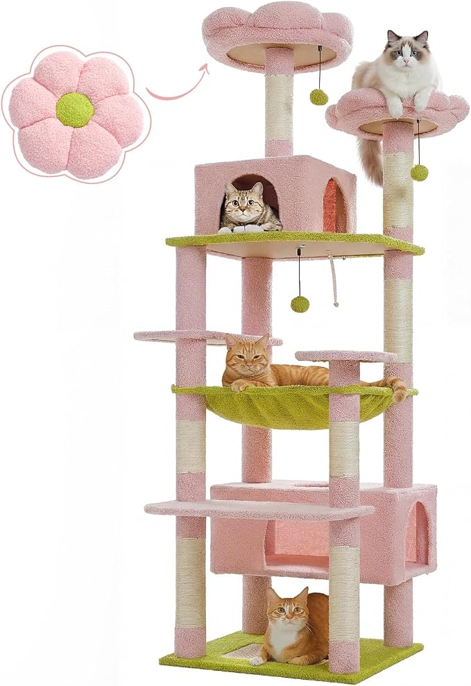 PAWZ Road Flower Cat Tree, 72 Inches Large Cat Tower by PAWZRoad