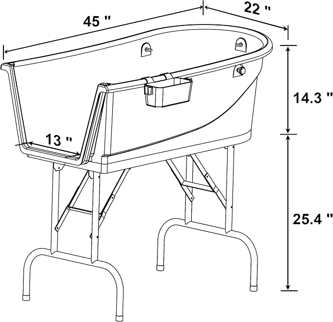 SHELANDY 45" Pet Grooming Bathtub Dog Wash Station | Heavy Duty Bathing Tub (Bathtub Only) - Image 2