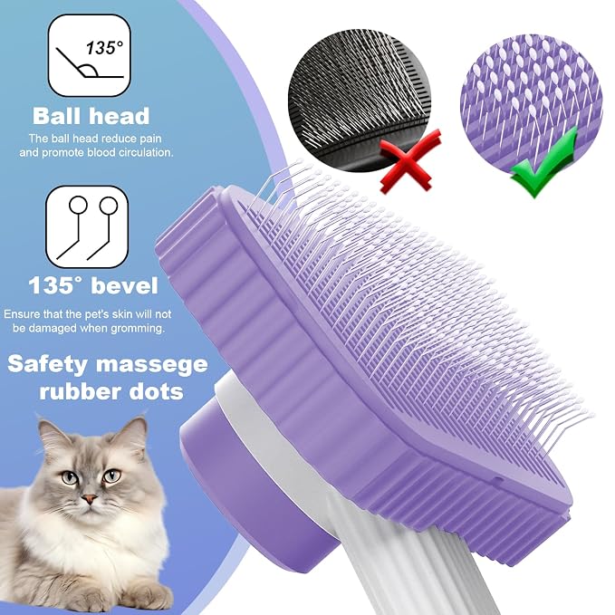 Cat brush, Cat Brush for Long or Short Haired Cats, Remove Loose Fur and Mats - Image 2