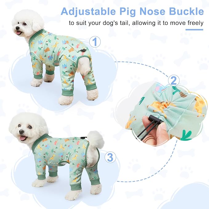 Bienbee Dog Pajamas, 4 Pack Dog Recovery Suit Shedding Suit Cute Soft Puppy - Image 4