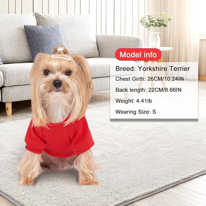 2 Pack Dog Hoodie Warm Hood Dog Sweater Cold Weather Small Dogs Sweatshirt - Image 3