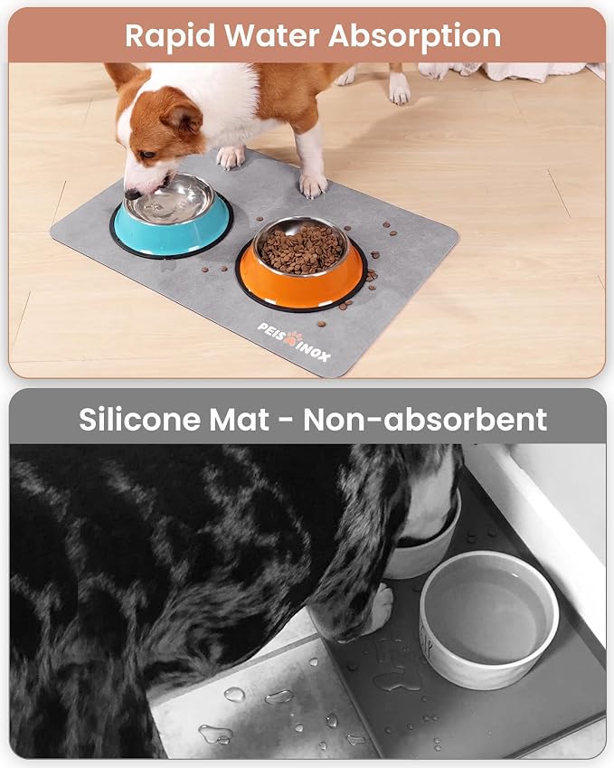 Cat Dog Food Mat, Rapid Water Absorption Dog Mat - Image 3
