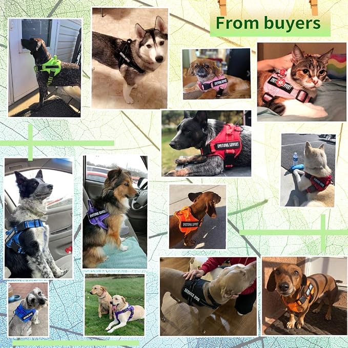 voopet Service Dog Harness, Emotional Support Pet Vest Harness, Reflective - Image 3
