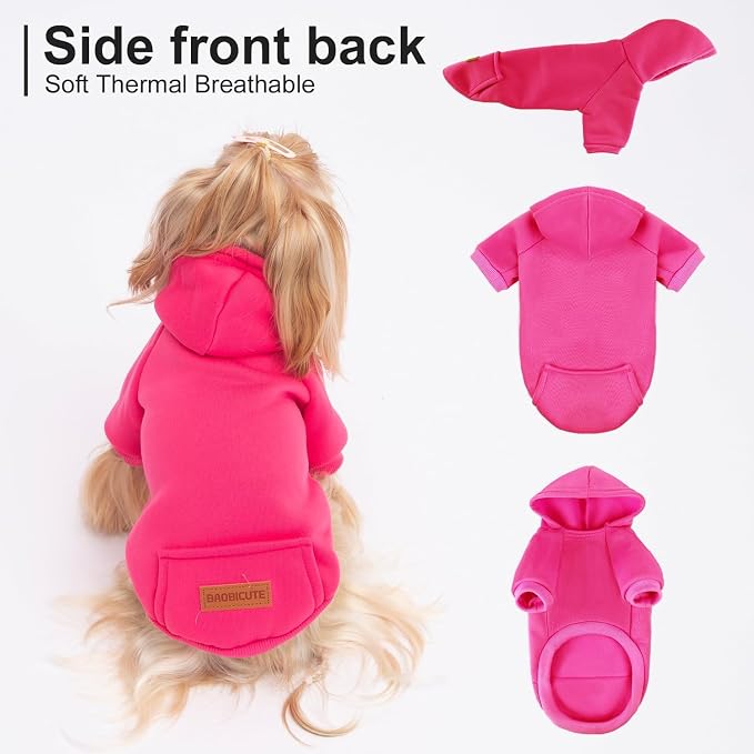 2 Pack Dog Hoodie Warm Hood Dog Sweater Cold Weather Small Dogs Sweatshirt - Image 3