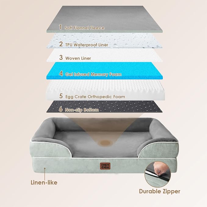 EHEYCIGA Orthopedic Dog Beds for Extra Large Dogs, Waterproof Memory Foam XXL - Image 5