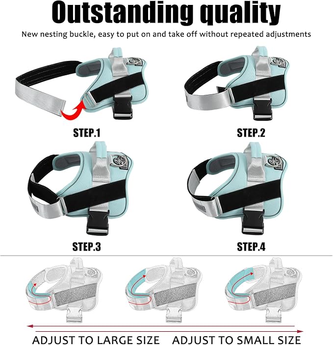 Bolux Dog Harness, No-Pull Reflective Dog Vest, Breathable Adjustable Pet - Image 3