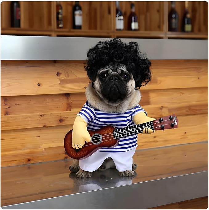 NACOCO Pet Guitar Costume Dog Costumes Cat Halloween Christmas Cosplay Party - Image 2