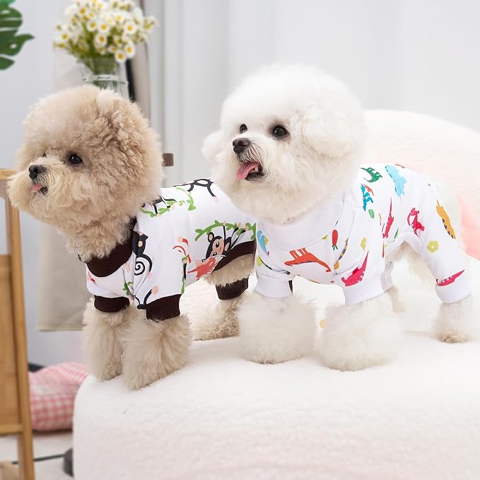 XPUDAC 4 Pack Dog Pajamas Soft Strechy Summer Doggie Clothes - Image 4