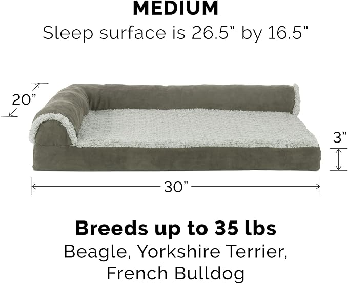 Furhaven Cooling Gel Dog Bed for Medium/Small Dogs w/ Removable Bolsters & - Image 2