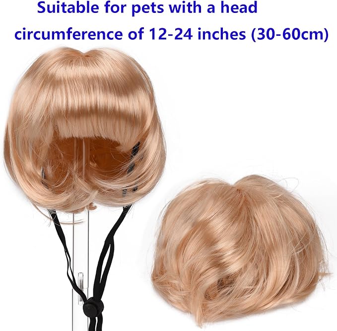 Funny Cosplay Wig for Dog, Headwear Apparel, Pet Costumes, Cat Dress up for - Image 7