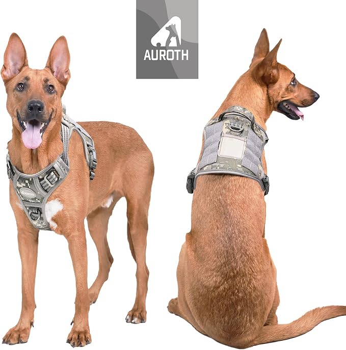 Auroth Tactical Dog Harness for Small Medium Large Dogs No Pull Adjustable Pet - Image 2