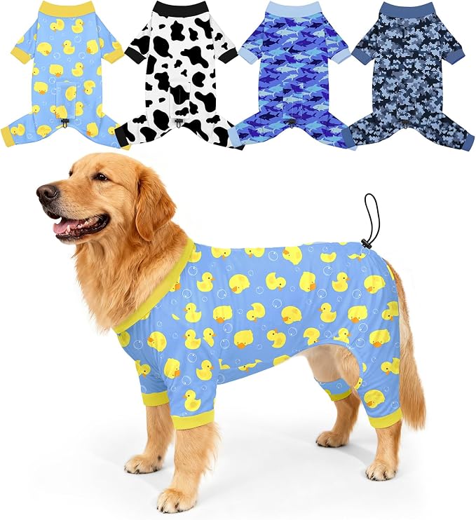 Bienbee Dog Pajamas, 4 Pack Dog Recovery Suit Shedding Suit Cute Soft Puppy by Bienbee