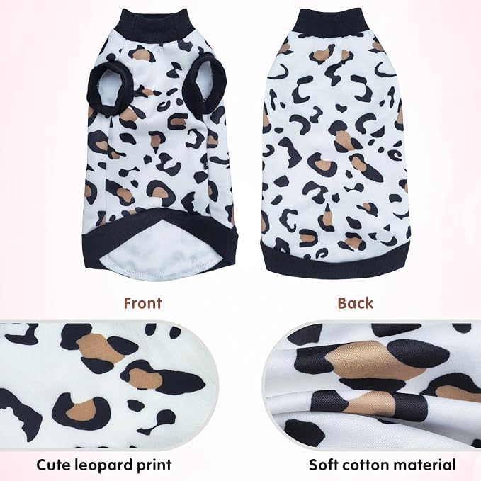 Idepet Cat Clothes Kitten Sweater Soft Kitten Shirt Cute Leopard Print Kitty - Image 5