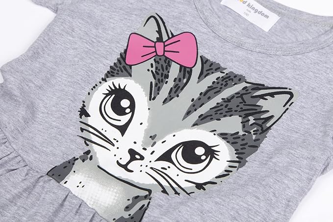 Mud Kingdom Little Girls Dresses Cotton Summer Holiday Cute Cat Dress Short - Image 4