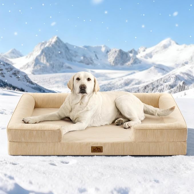 Cooling Dog Bed for Large Size Dogs, Q-Max >0.4 Summer Cool Orthopedic Foam Pet by COZYKISS