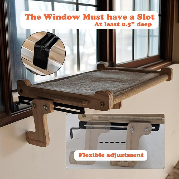 aborishthink Adjustable Cat Window Perch | Sturdy Cat Hammock Window Seat - Image 4