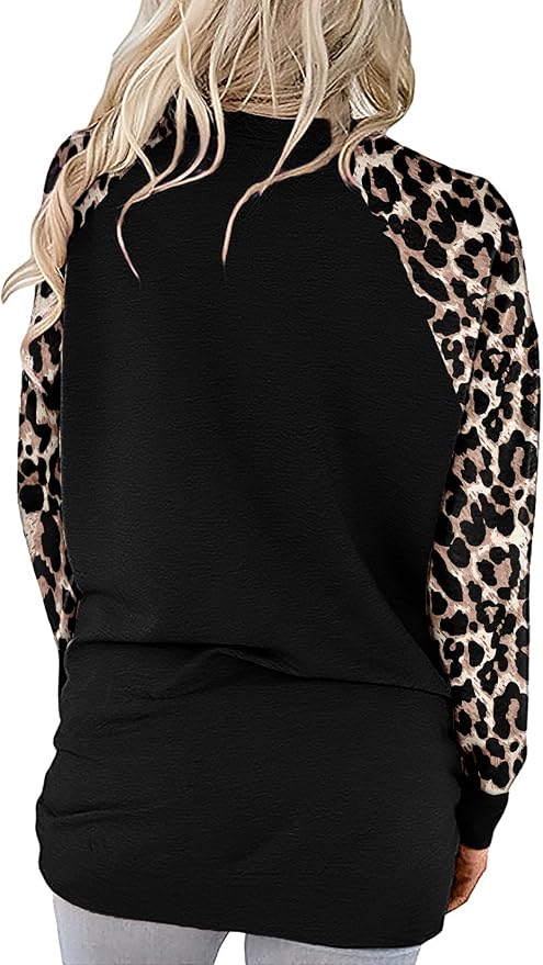 Akihoo Womens Casual Long Sleeve Tunic Tops Crew Neck Shirt Blouses - Image 4