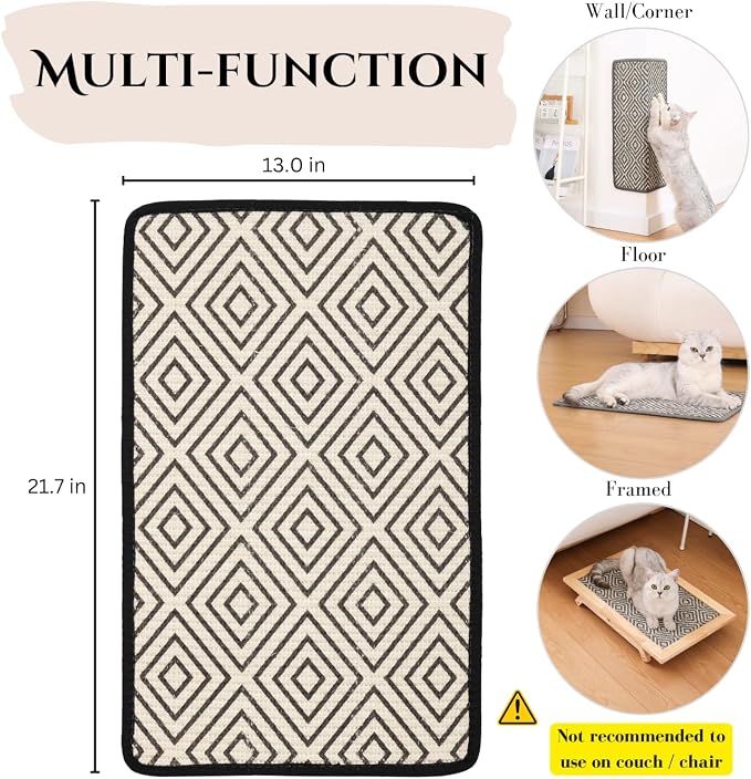 Boho Sisal Cat Scratcher Mat - Image 3